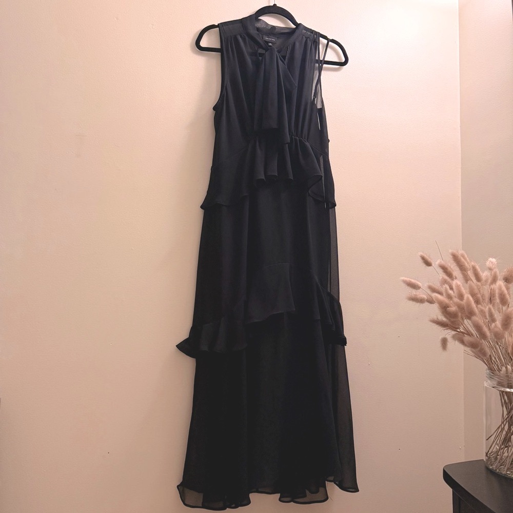 BLACK RUFFLE DRESS